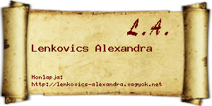 Lenkovics Alexandra névjegykártya